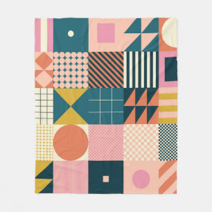 Geometrisch modern Abstrakt: Farbiges Design Fleecedecke