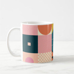 Geometrisch modern Abstrakt: Farbiges Design Kaffeetasse