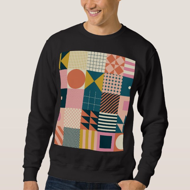 Geometrisch modern Abstrakt: Farbiges Design Sweatshirt (Vorderseite)