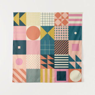 Geometrisch modern Abstrakt: Farbiges Design Wandteppich