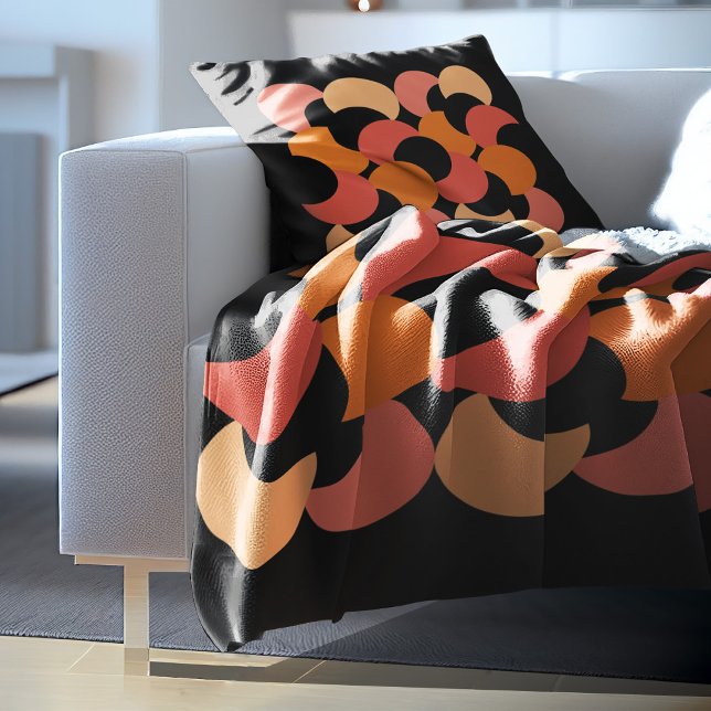 Geometrisch, modern abstrakt, rosa, orange und sch fleecedecke (The pillow can be purchased separately)