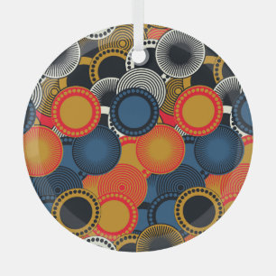 Geometrisch nach hinten: Goldene Kreise Harmonie Ornament Aus Glas