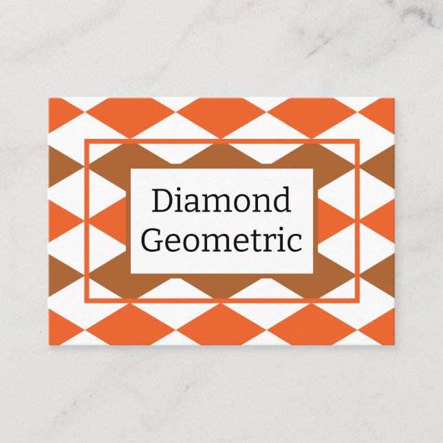 Geometrisch Orange Green Diamond Geometric Visitenkarte (Vorderseite)