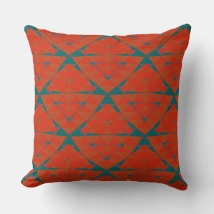 geometrisch orange und türkis kissen
