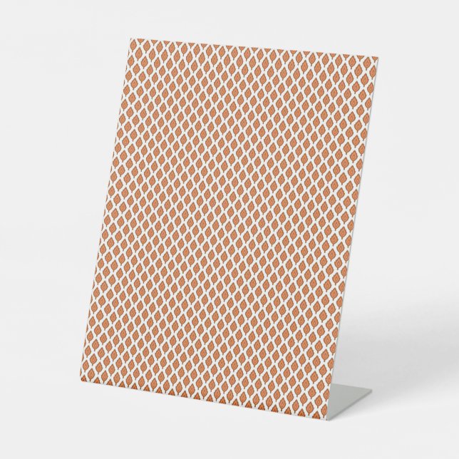 geometrisch orange und weiß sockelschild (Vorderseite)