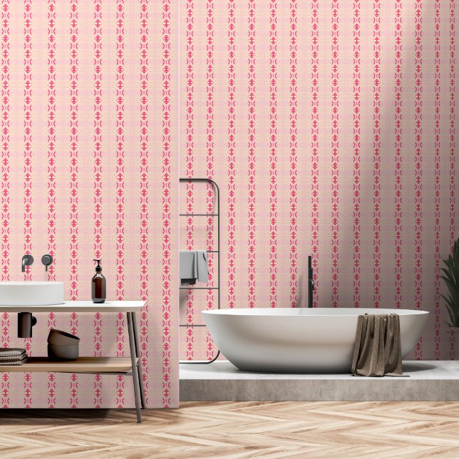 geometrisch pink tapete (Badezimmer)