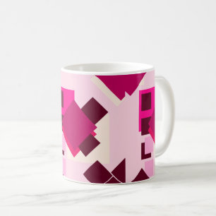 geometrisch rosa abstrakte Quadrate Kaffeetasse