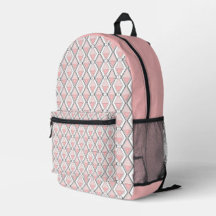 geometrisch rosa beige Muster Bedruckter Rucksack