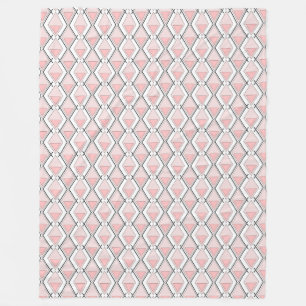 geometrisch rosa beige Muster Fleecedecke