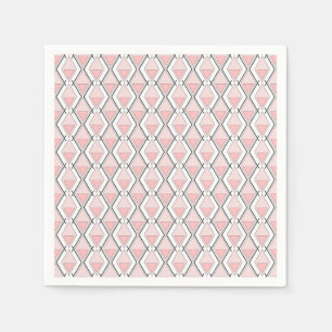 geometrisch rosa beige Muster Serviette