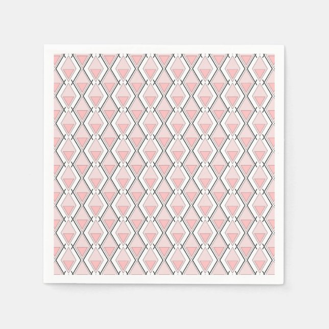 geometrisch rosa beige Muster Serviette (Vorderseite)