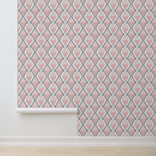 geometrisch rosa beige Muster Tapete