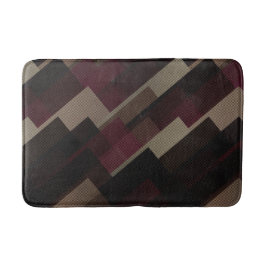 geometrisch rosa braun und beige badematte