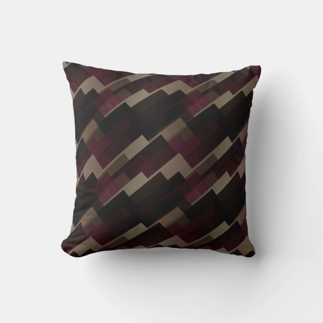 geometrisch rosa braun und beige kissen (Vorderseite)