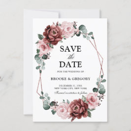 Geometrisch, rosa Mauve Rose Save the Date