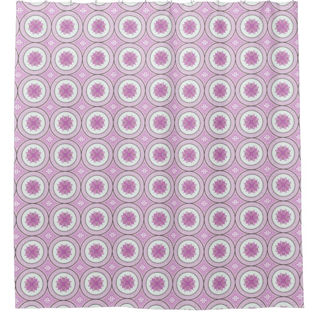geometrisch rosa Muster Duschvorhang (Vorderseite)