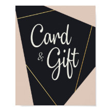 geometrisch rosa, schwarz und goldfarbene Karten u