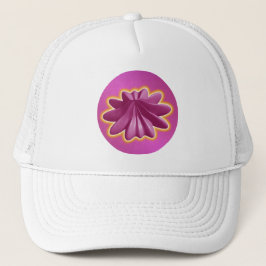 Geometrisch rosa Sternfische mit leuchtend gelber  Truckerkappe