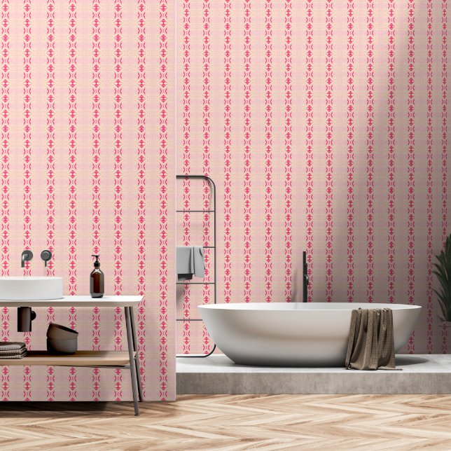 geometrisch rosa tapete (Badezimmer)