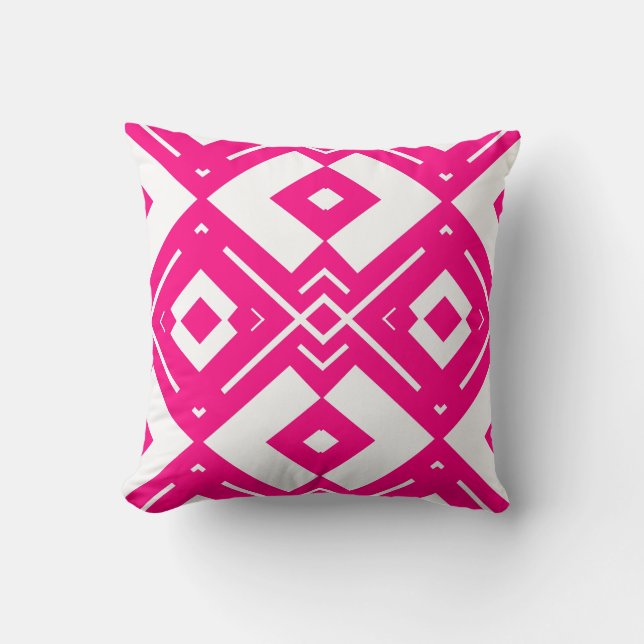 geometrisch, rosa und weiß kissen (Vorderseite)