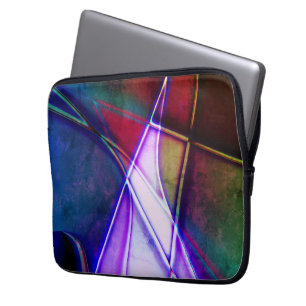 geometrisch rostgealterte Formen mit Neonlicht Laptopschutzhülle
