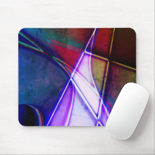 geometrisch rostgealterte Formen mit Neonlicht Mousepad