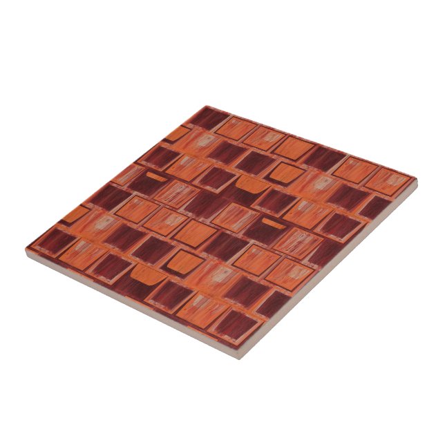 Geometrisch rot und orange fliese (Seite)
