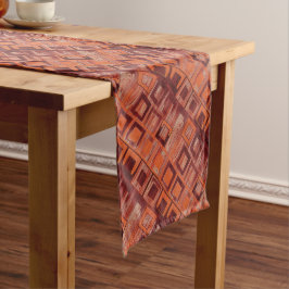 Geometrisch rot und orange mittelgroßer tischläufer