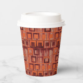 Geometrisch rot und orange pappbecher
