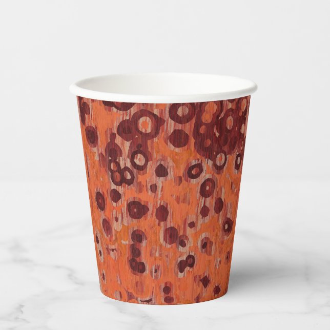 Geometrisch rot und orange pappbecher (Vorderseite)