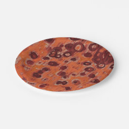 Geometrisch rot und orange pappteller