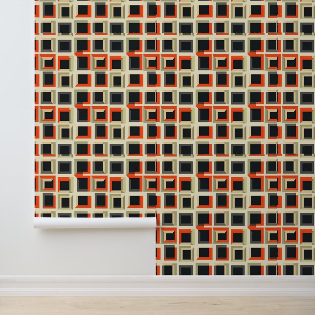 geometrisch rot und weiß tapete (Anwendung)