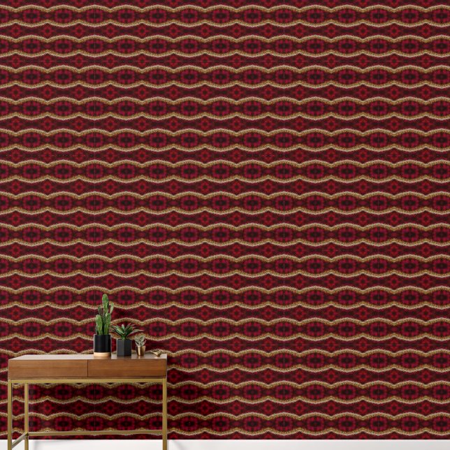 geometrisch-rotes Muster Tapete (Korridor)