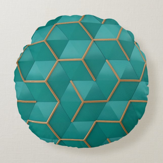 geometrisch rundes kissen (Vorderseite)