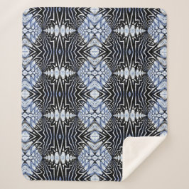 Geometrisch rustikales Boho Blau und Schwarz Stamm Sherpadecke