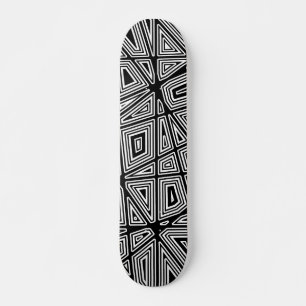 Geometrisch - Schwarz auf Weiß Skateboard