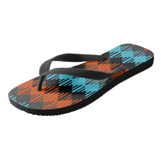 Geometrisch schwarz, blau und orange flip flops