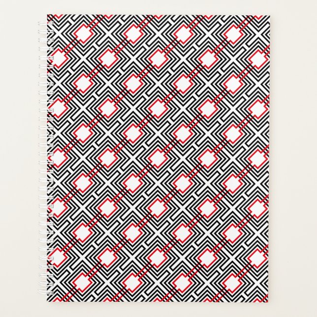 Geometrisch, schwarz, rot und weiß planer (Vorderseite)