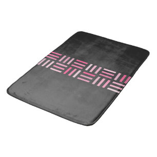 Geometrisch, schwarz und rosa badematte