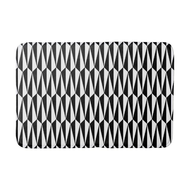 geometrisch, schwarz und weiß aus der Mitte des Ja Badematte (Vorderseite)