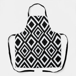 Geometrisch schwarz und weiß Diamond Schürze