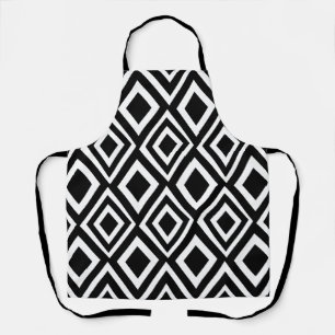 Geometrisch schwarz und weiß Diamond Schürze