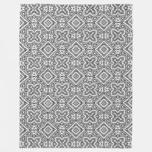 geometrisch-schwarz-weiß-ethnische Muster Fleecedecke