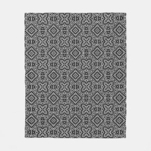 geometrisch-schwarz-weiß-ethnische Muster Fleecedecke