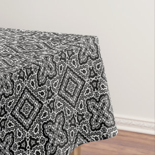 geometrisch-schwarz-weiß-ethnische Muster Tischdecke