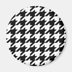 geometrisch Schwarz-weißes Hahnentrittmuster Magnet