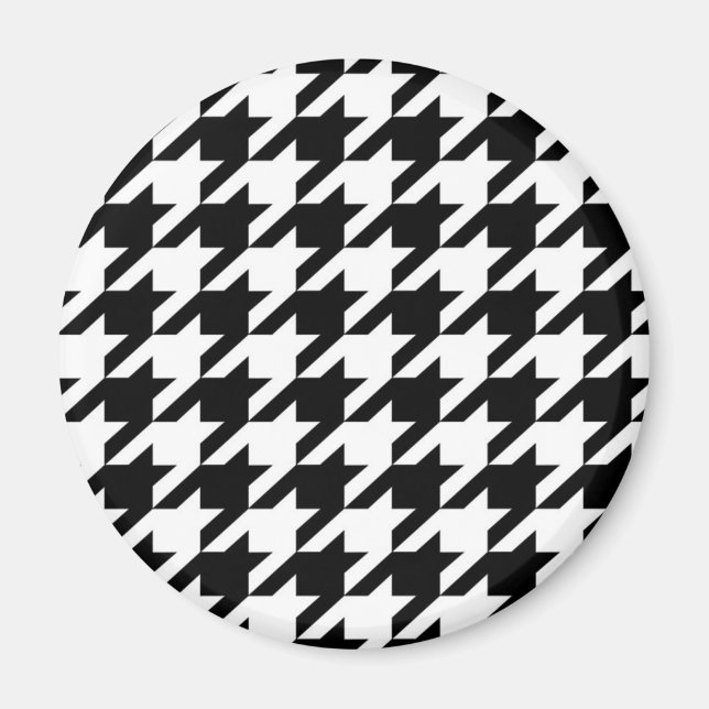 geometrisch Schwarz-weißes Hahnentrittmuster Magnet (Vorne)