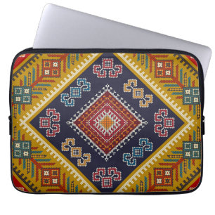 Geometrisch Vintag klassische Mode-trendy bunt Laptopschutzhülle