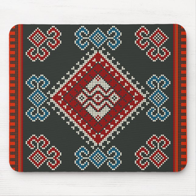 Geometrisch Vintag klassische Mode-trendy bunt Mousepad (Vorne)