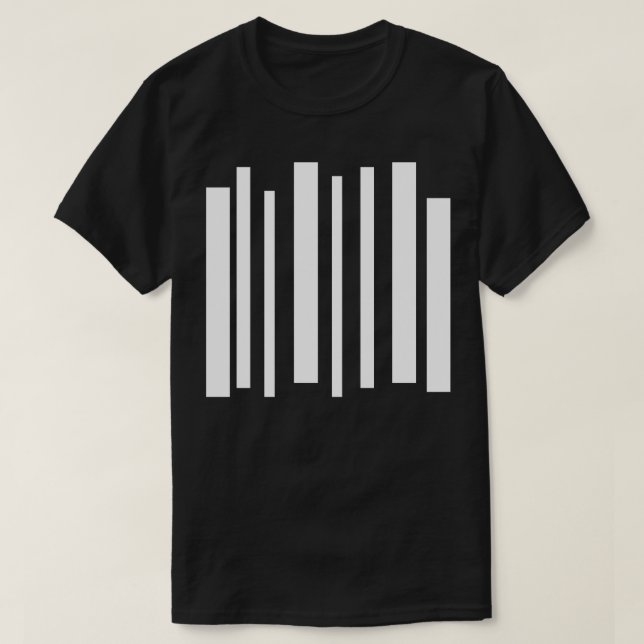 geometrisch-weiße Streifen T-Shirt (Design vorne)